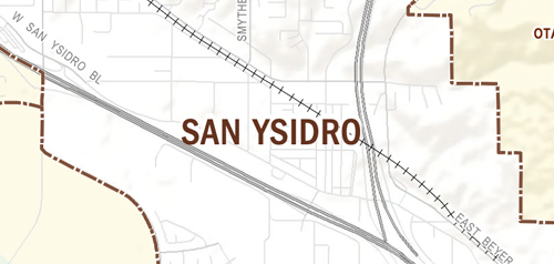 Graphical map of San Ysidro neighborhood