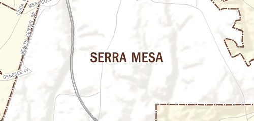 Graphical map of Serra Mesa neighborhood