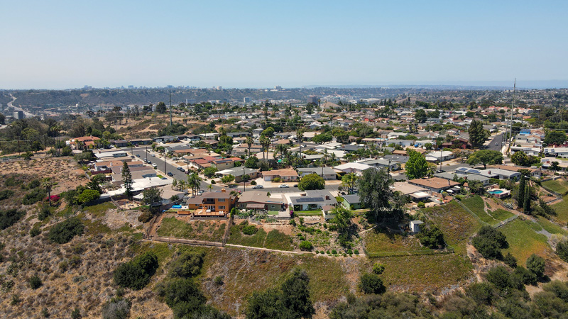 Aerial photo of a neighborhood in Serra Mesa