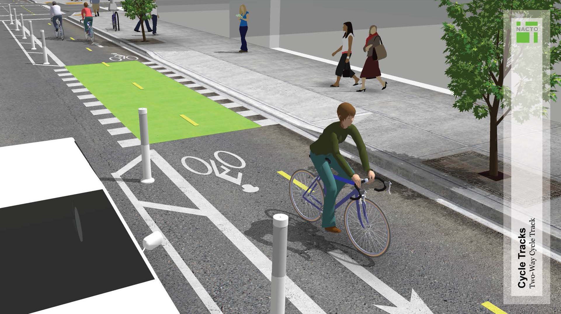 Downtown Mobility Plan Bike Path Rendering