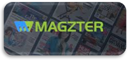 Magzter logo in blue and green