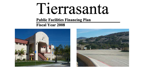 Cover of Tierrasanta Facilities Financing Plan document