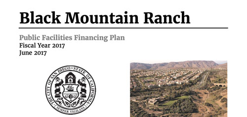Cover of Black Mountain Ranch Facilities Financing Plan document