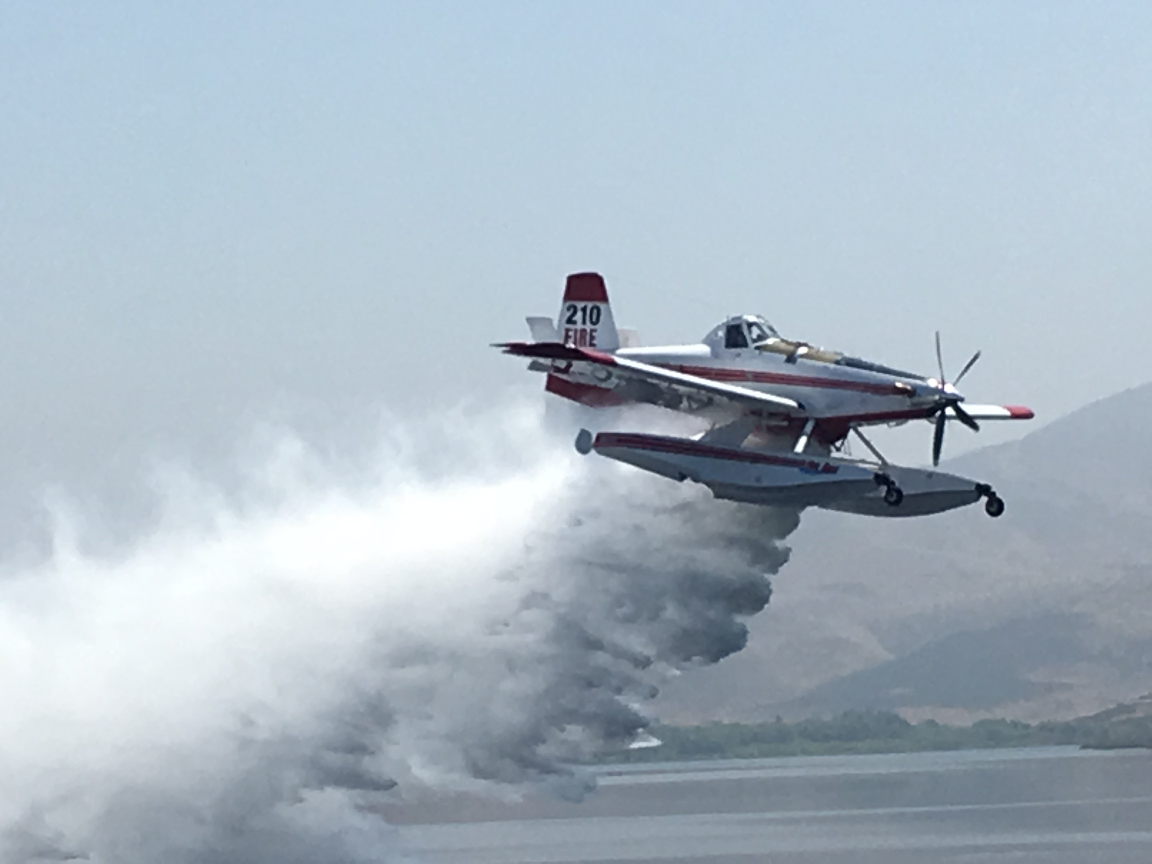 Fire Boss flying over Lower Otay Lake