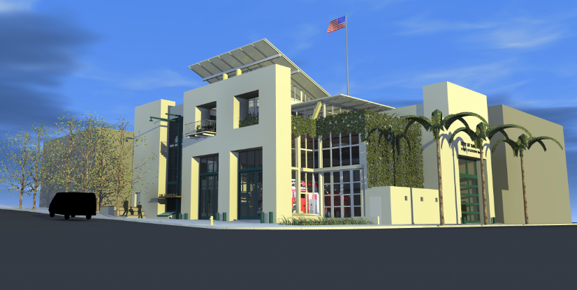 A rendering of the Bayside Fire Station