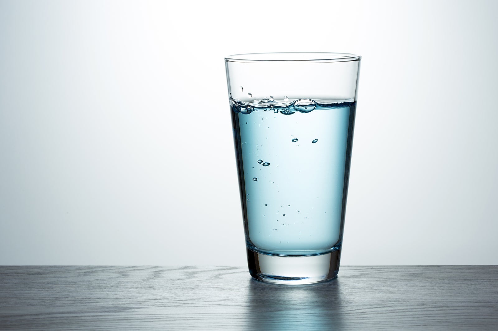 Glass of water on a desk