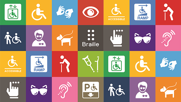 Image of icons associated with disability services