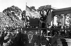 Photo of Franklin Roosevelt at Balboa Stadium
