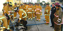 Photo of firefighters training