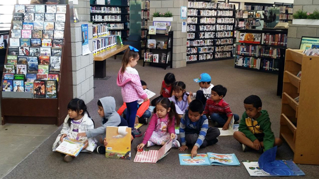 Children participating in a program at the Linda Vista Library