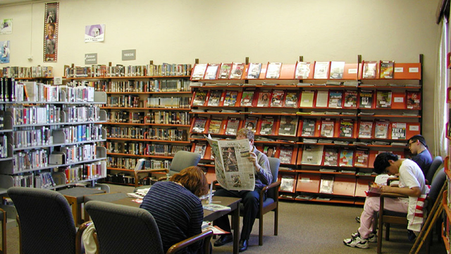 Reading area at the San Carlos Library