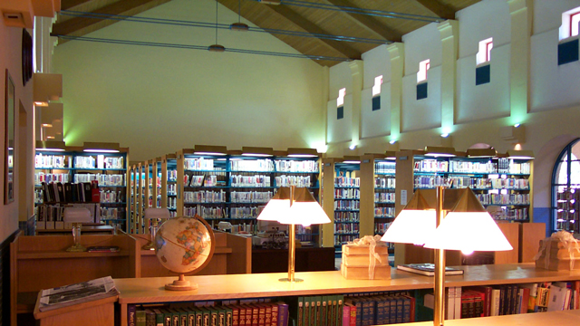 Book stacks at the Scripps Miramar Ranch Library