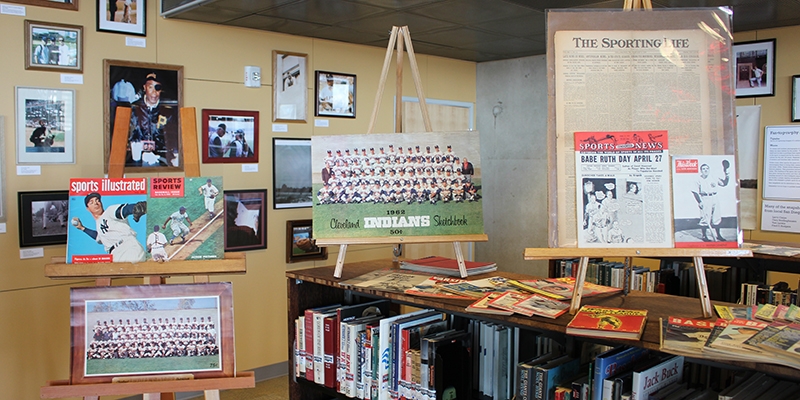 Baseball Research Center display