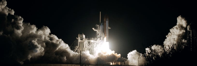 Photo of shuttle blasting off