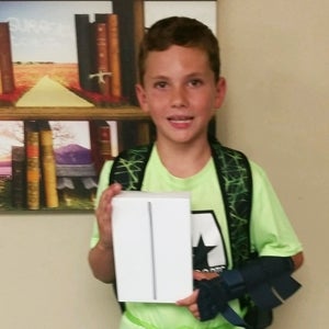 Photo of the Summer Reading Program raffle winner Decklan.