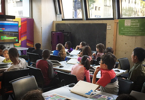 Children listening to a lecture