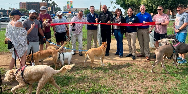 Mayor Todd Gloria at the University Heights Off Leash Event