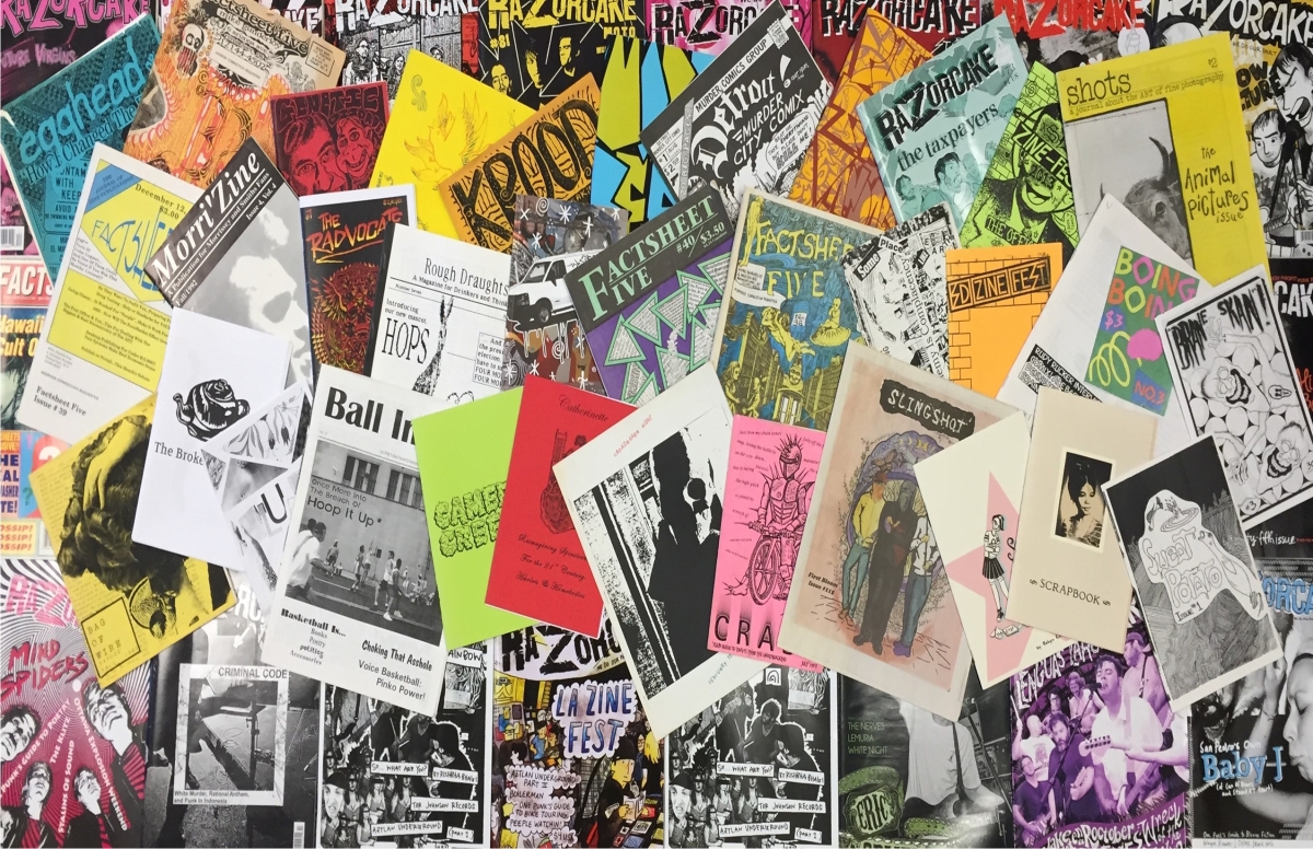 Variety of zines clustered together