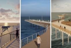 Renderings of the three OB Pier designs.