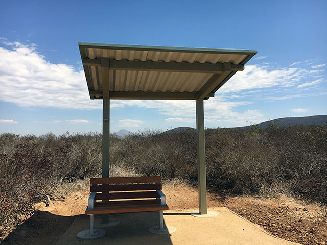 Photo of shaded bench