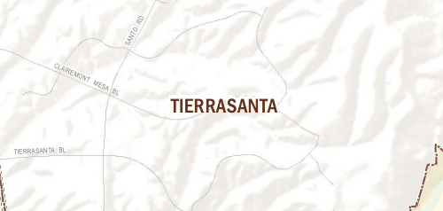 Graphical map of Tierrasanta neighborhood