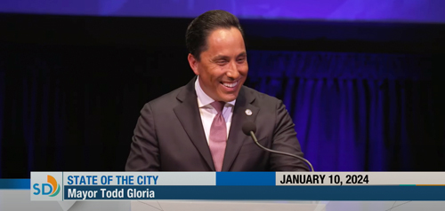Mayor Todd Gloria delivering the 2024 State of the City Address