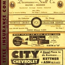 San Diego Suburban City Directory, circa 1956