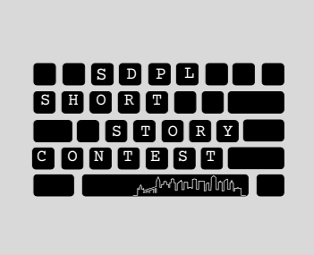 black keyboard on grey background with SD Short story wording.