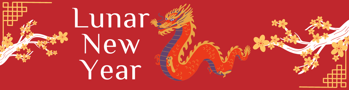 Lunar New Year banner featuring dragon