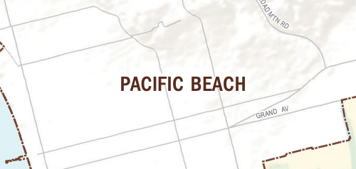 Graphical map of Pacific Beach neighborhood