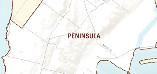 Graphical map of Peninsula neighborhood