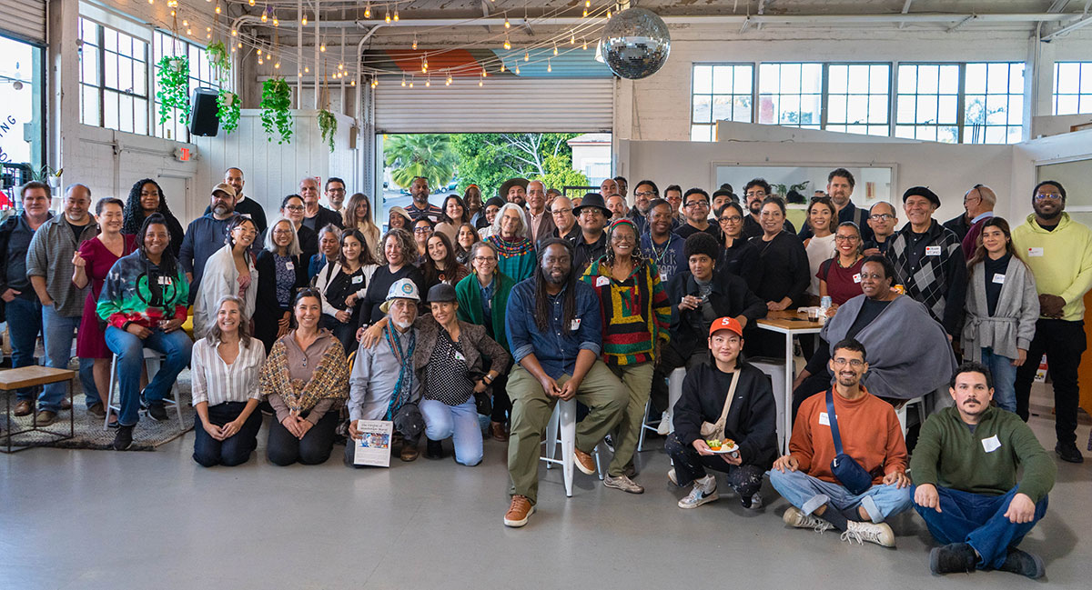 Group photo of artists selected for the Far South Border North collaborative