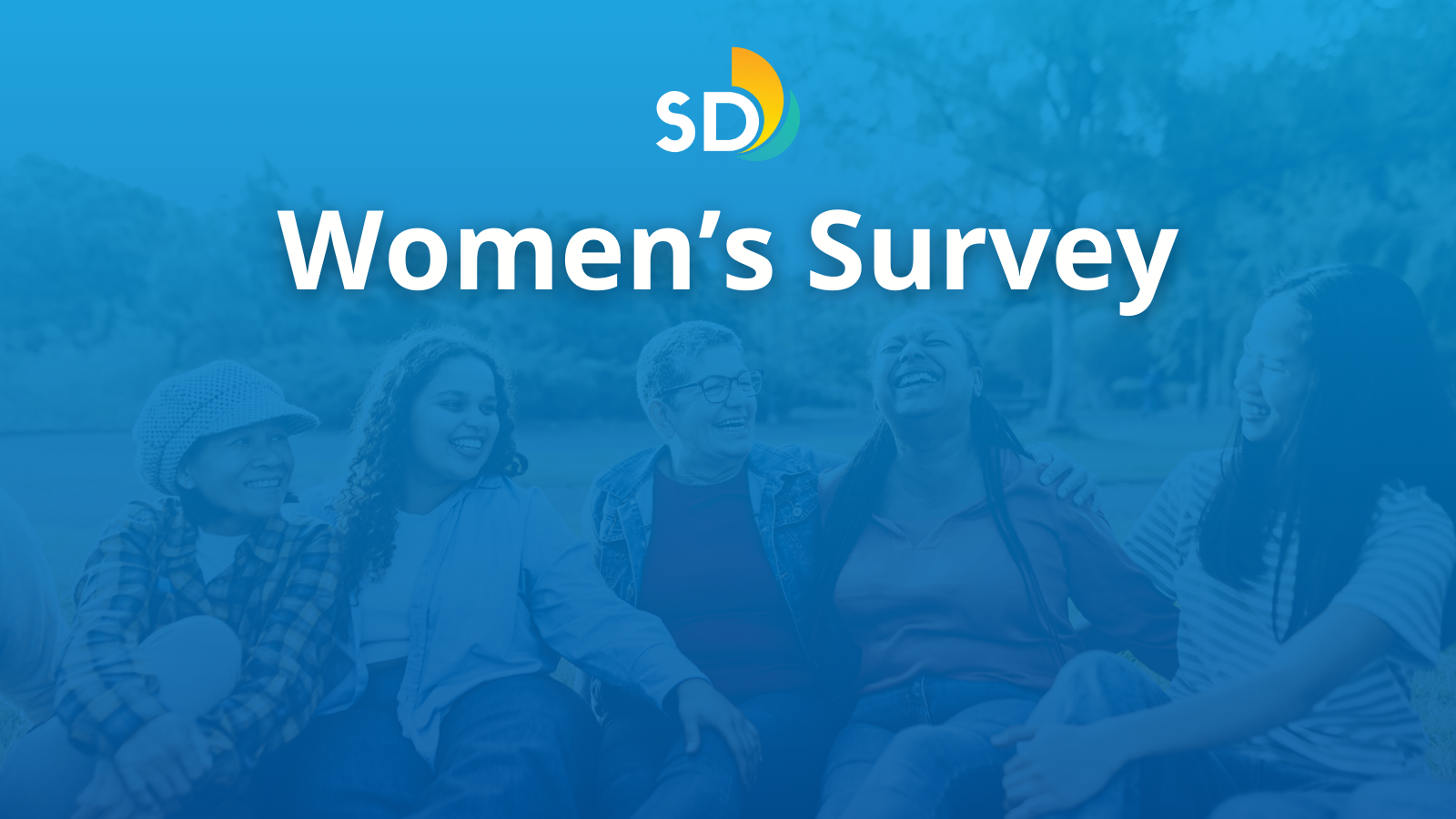 Reads Women's Survey with a background of women laughing 