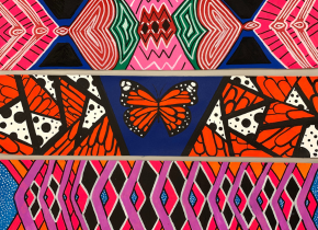 Three friendship bracelet patterns by student artist from San Diego Unified and Tijuana schools