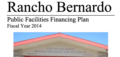Cover of Rancho Bernardo Facilities Financing Plan document