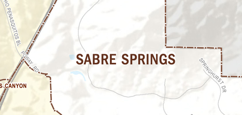 Graphical map of Sabre Springs neighborhood