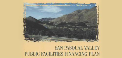 Cover of San Pasqual Valley Facilities Financing Plan document