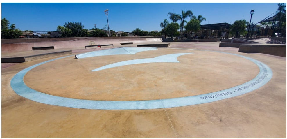 Cesar Solis Skate Park Blue Rail