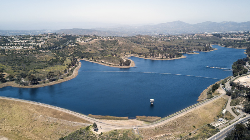 Aerial photo of Miramar reservoir