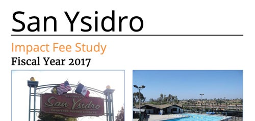 Cover of San Ysidro Impact Fee Study document