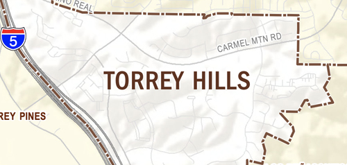 Graphical map of Torrey Hills neighborhood