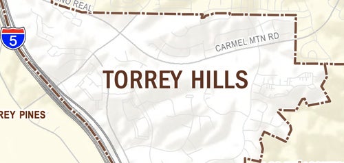 Graphical map of Torrey Hills neighborhood