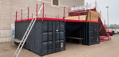 A training structure at a training facility 