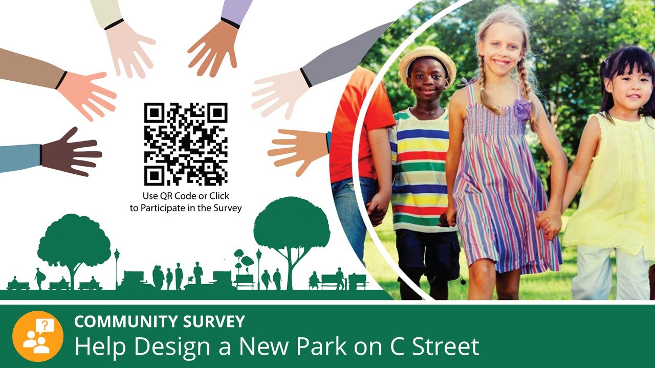 link and qr code to new downtown park survey