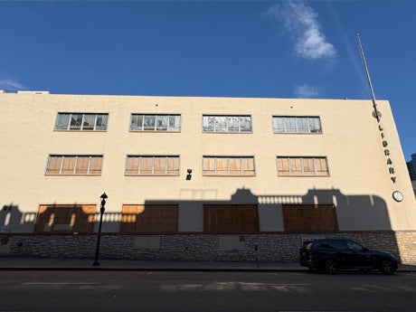 Street view of old Central Library building from the west side