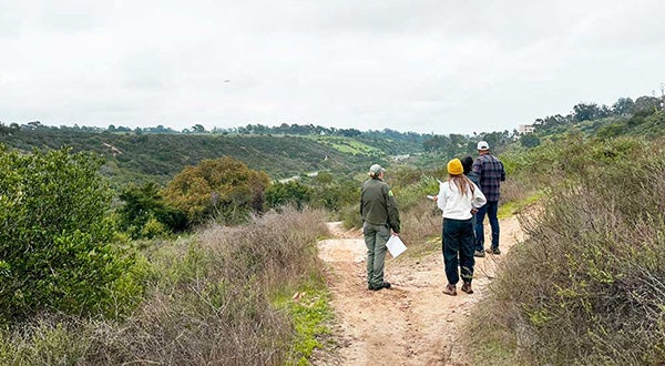 Park rangers assessing open space at Balboa Park