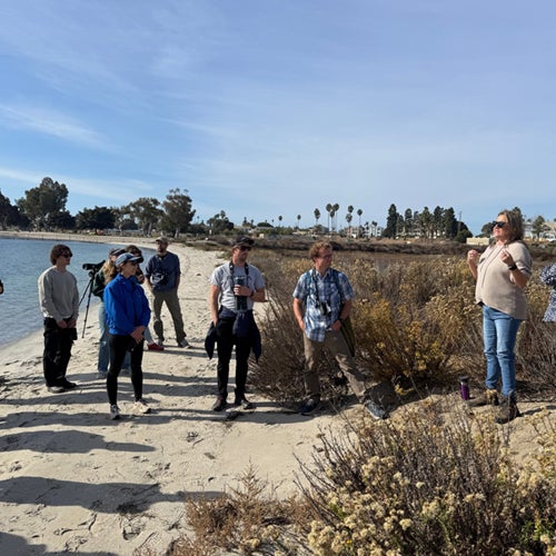 group from climate collaboration on beach
