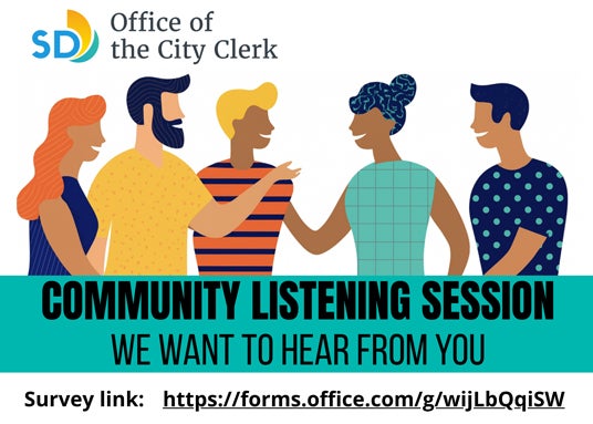 Community listening session https://forms.office.com/g/wijLbQqiSW