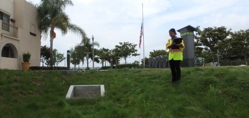 person conducting inspection