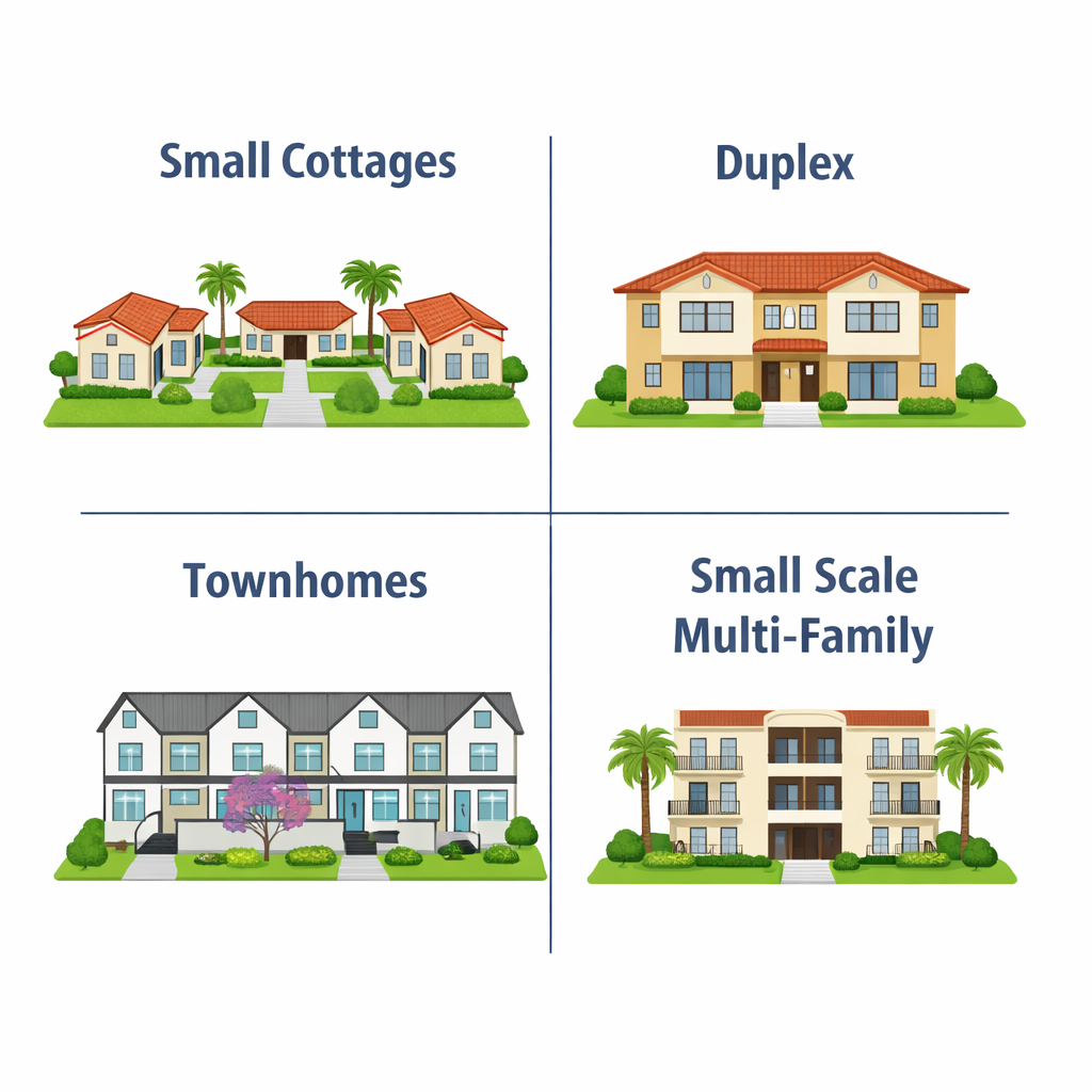 Graphic of different types of small housing
